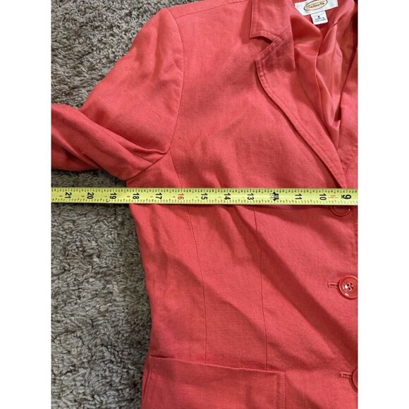 TALBOTS Irish Linen 100% Linen Red Orange Blazer Formal Casual Preppy Travel 8 - Picture 9 of 9
